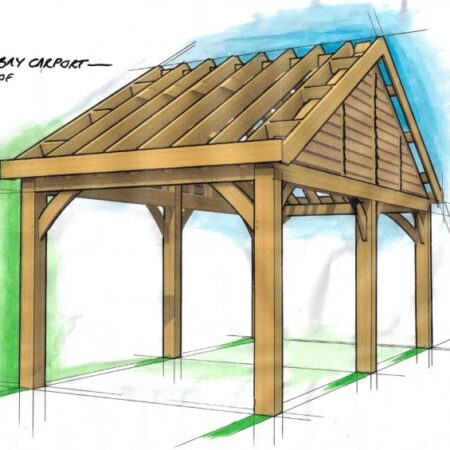 1 Bay Car Port Saddle Roof