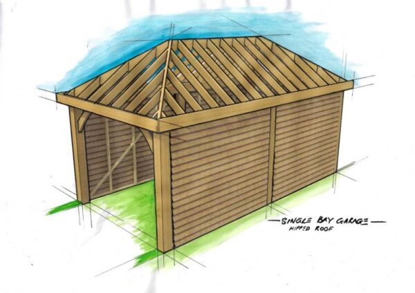 1 Bay Garage Hipped Roof