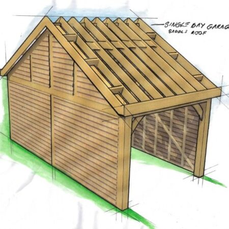 1 bay Garage Saddle Roof