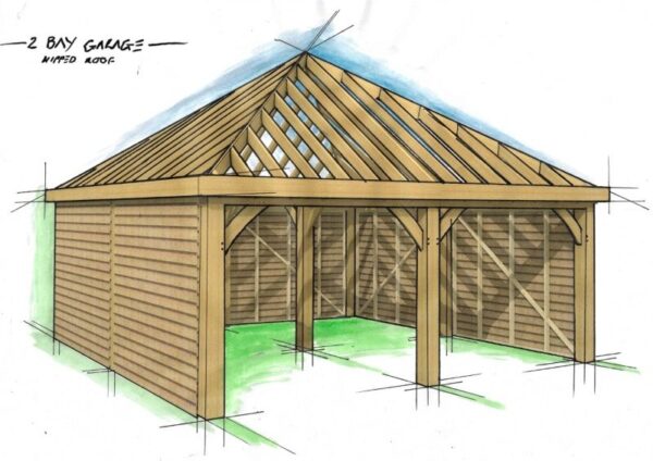 2 Bay Garage Hipped Roof