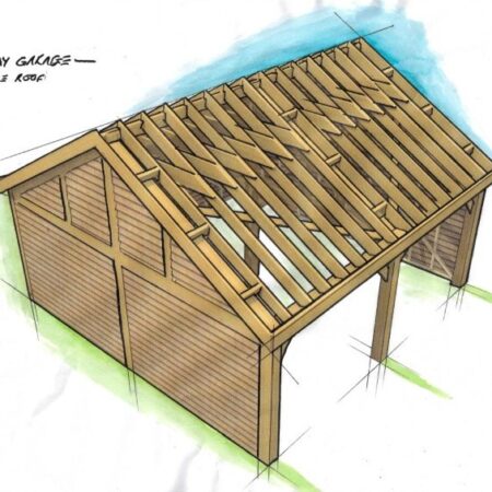 2 Bay Garage Saddle Roof