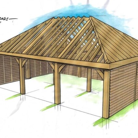 3 Bay Garage Hipped Roof